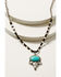 Image #1 - Idyllwind Women's Lavergne Turquoise Stone Bull Head Necklace, Silver, hi-res