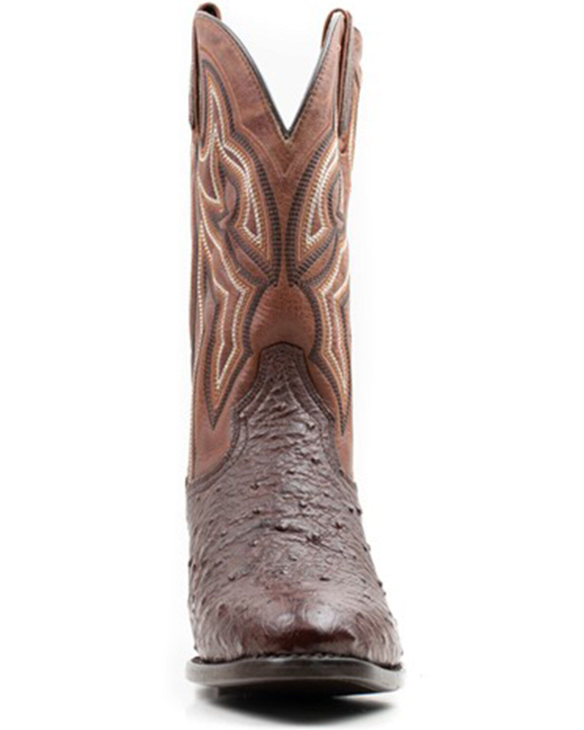 Image #3 - Dan Post Men's 12" Hand Ostrich Quill Exotic Western Boots - Round Toe, Brown, hi-res