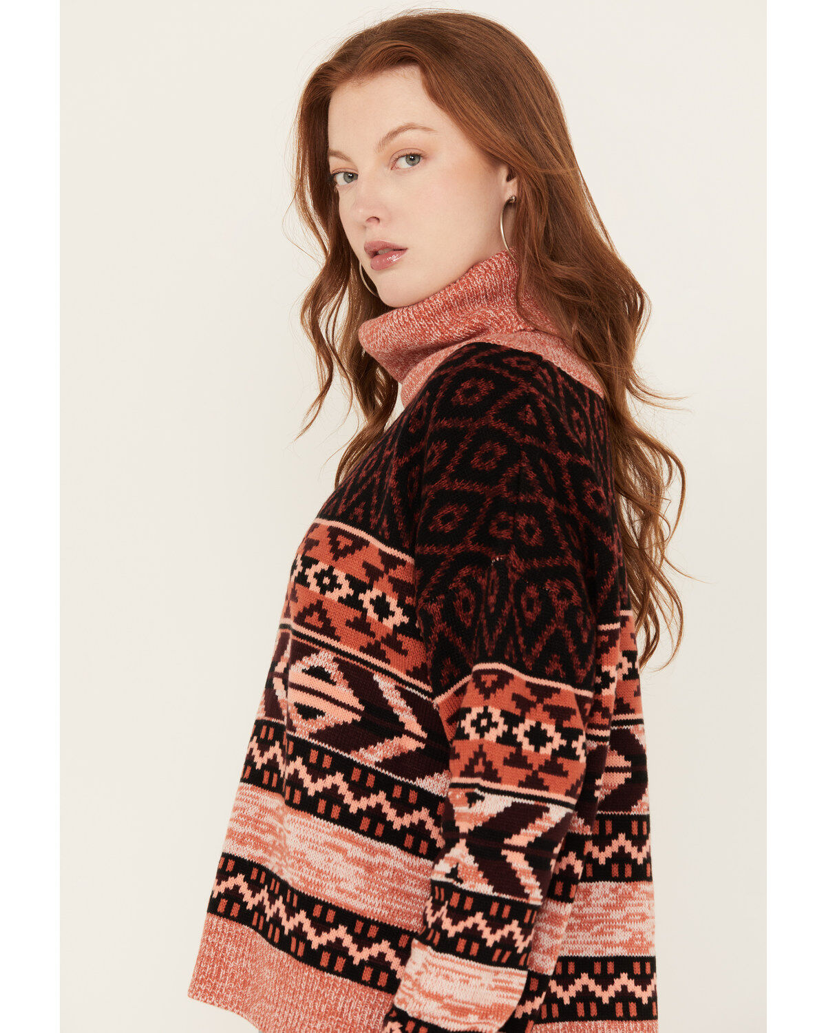 Image #2 - Wrangler Retro Women's Cowl Neck Long Sleeve Sweater, Multi, hi-res