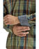 Image #4 - Wrangler Retro Men's Premium Plaid Print Long Sleeve Button-Down Western Shirt, Olive, hi-res