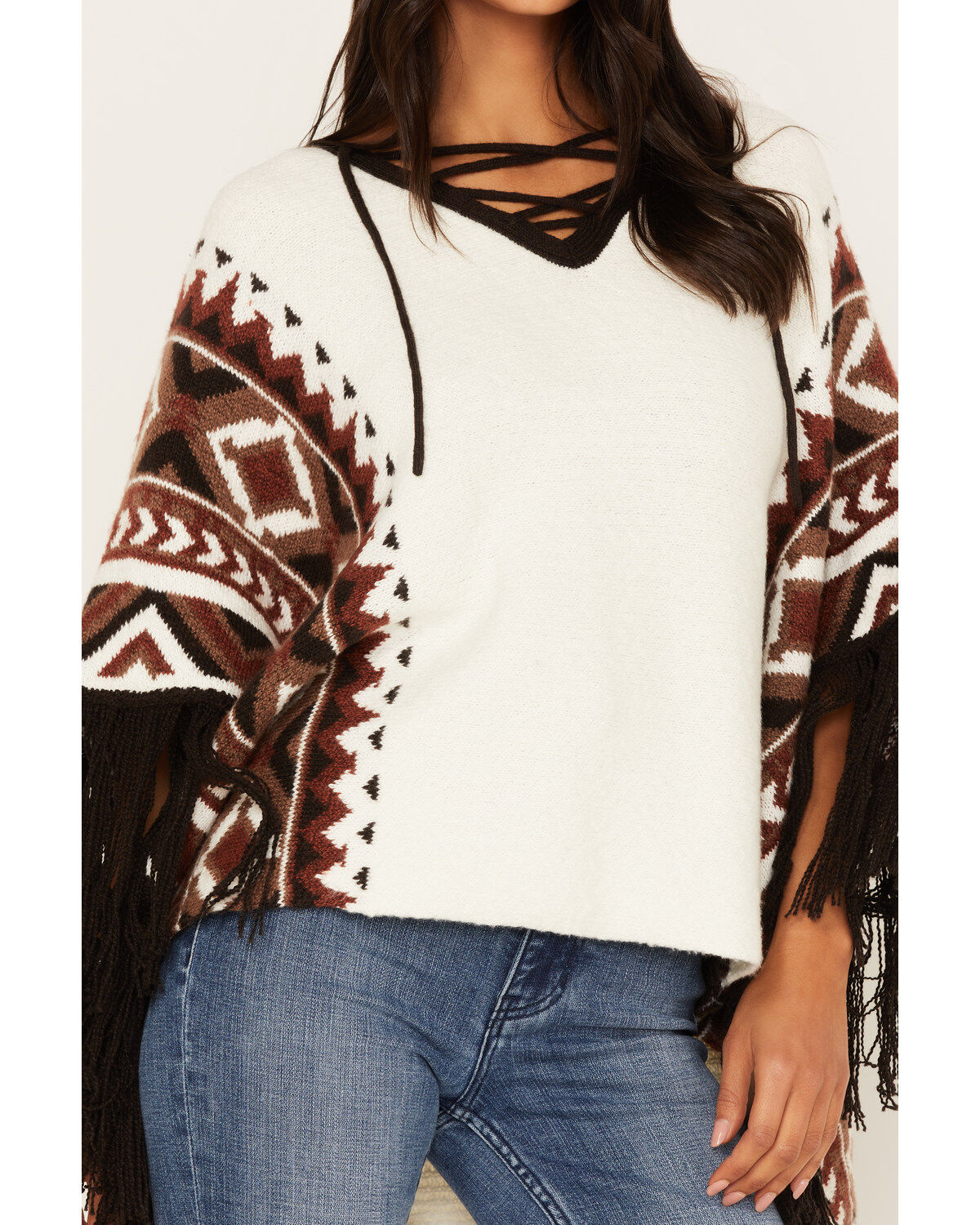 Image #3 - Idyllwind Women's Southwestern Knit Poncho Sweater, Tan, hi-res