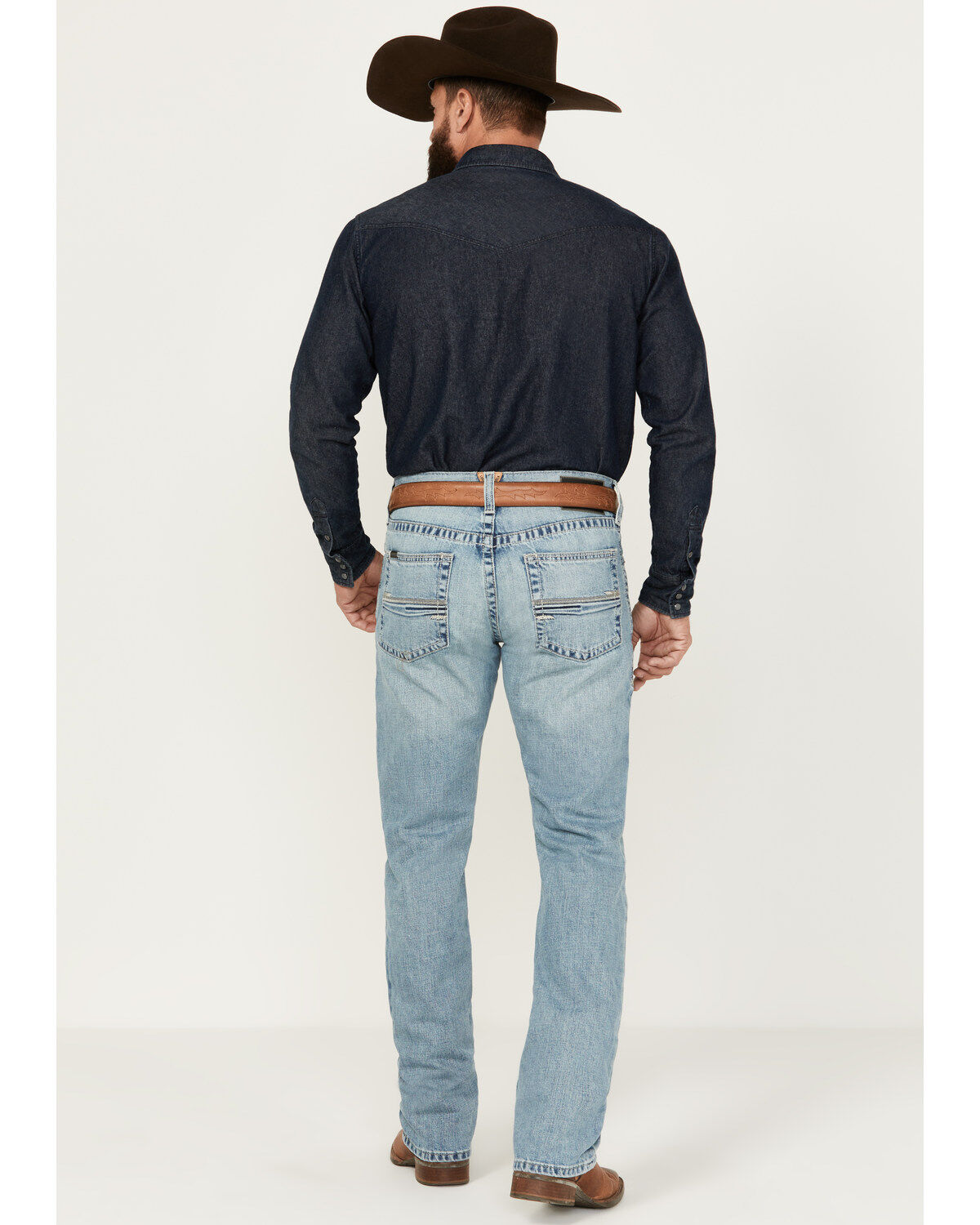 Image #3 - Ariat Men's M4 Corona Marston Light Wash Relaxed Straight Rigid Jeans, Light Wash, hi-res