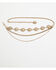 Image #3 - Shyanne Women's Southwestern Concho Layered Chain Belt, Gold, hi-res