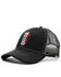 Image #1 - Cody James Men's Mexico Flag Sugar Skull Embroidered Ball Cap, Black, hi-res