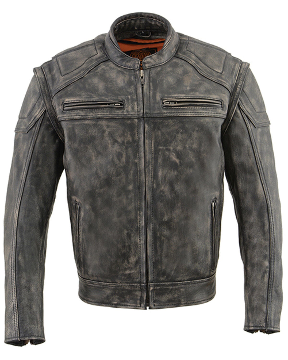 Milwaukee Leather Men's Distressed 2 In 1 Motorcycle Jacket - 4X, Brown, hi-res