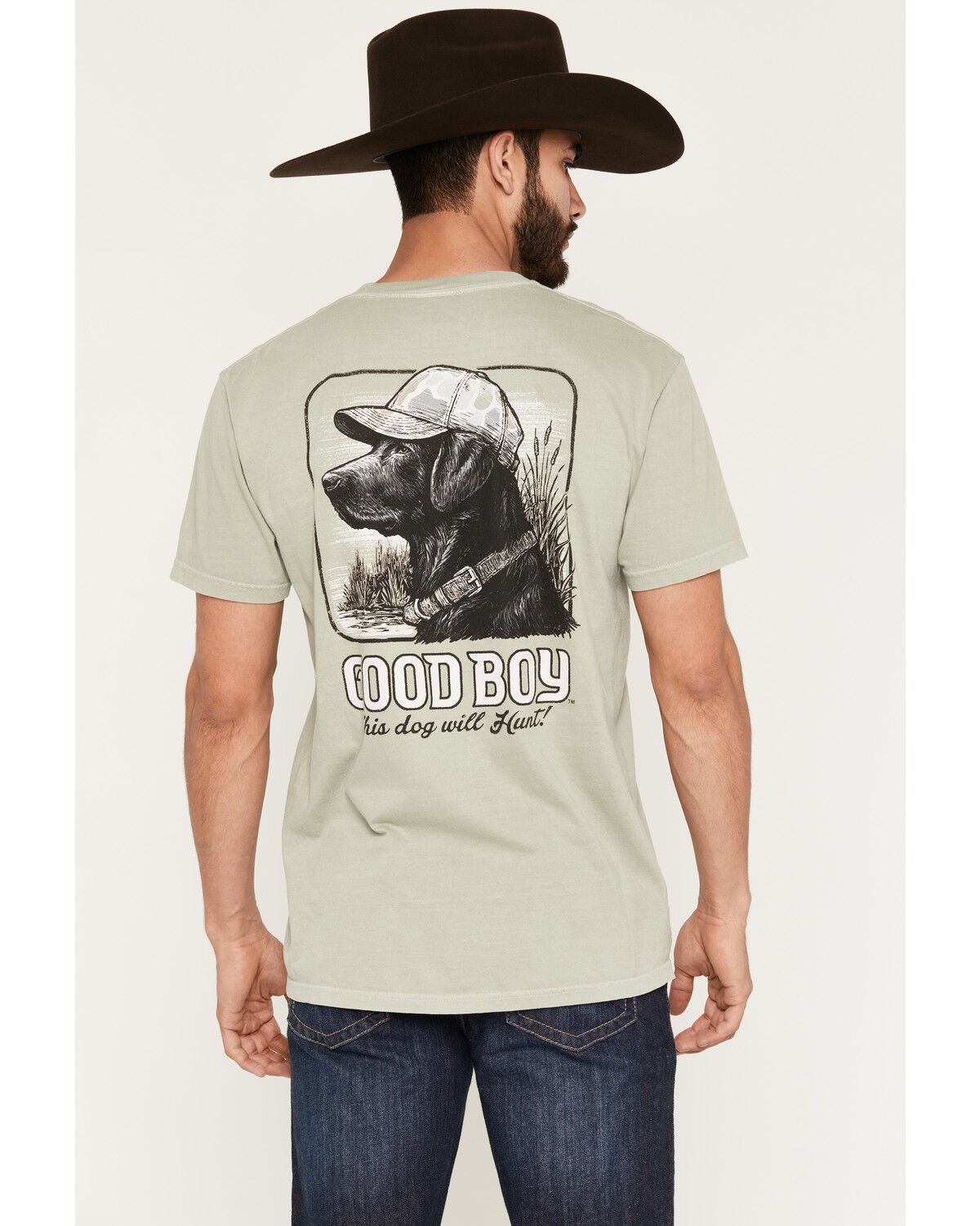 Buckwear Men's Good Boy Dog Will Hunt Short Sleeve Graphic T-Shirt, Olive, hi-res