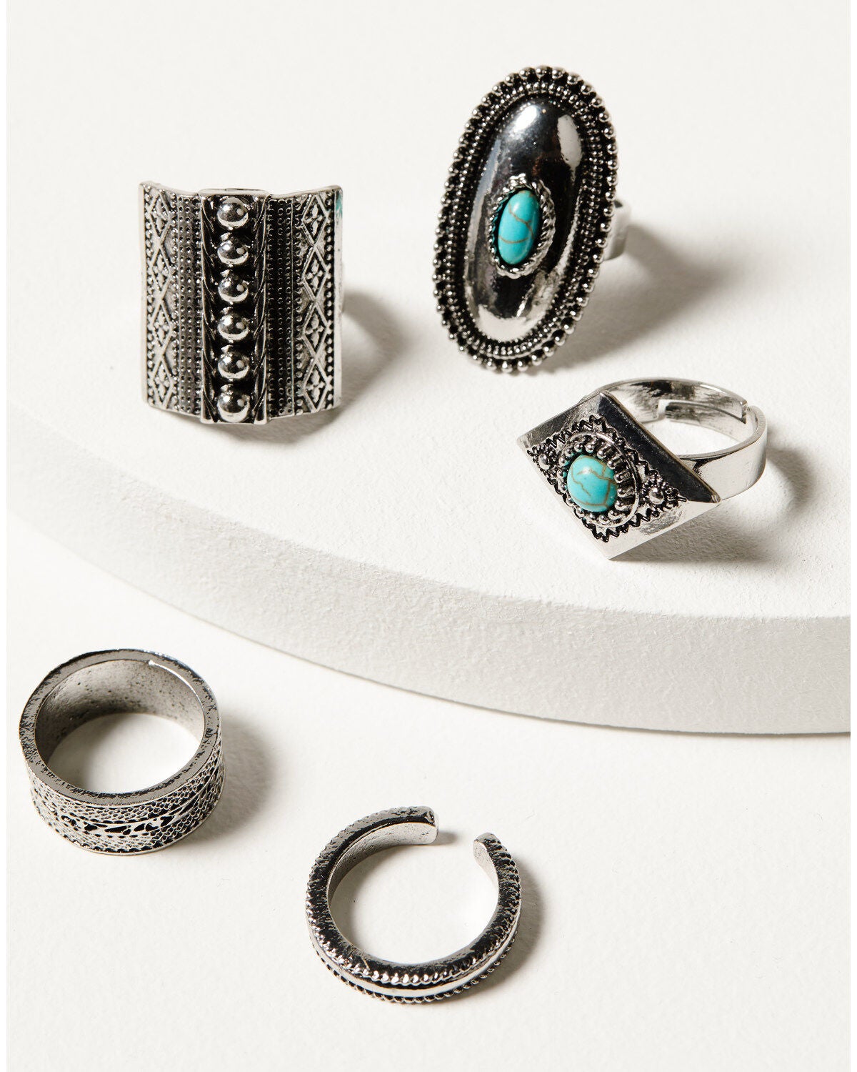 Idyllwind Women's Rawlings Road Ring Set - 5-Piece, Silver, hi-res