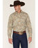 Image #1 - Gibson Trading Co Men's Feelin' Good Paisley Print Long Sleeve Snap Western Shirt, Aqua, hi-res