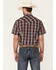 Image #4 - Rodeo Clothing Men's Red & Grey Plaid Short Sleeve Snap Western Shirt, Red, hi-res