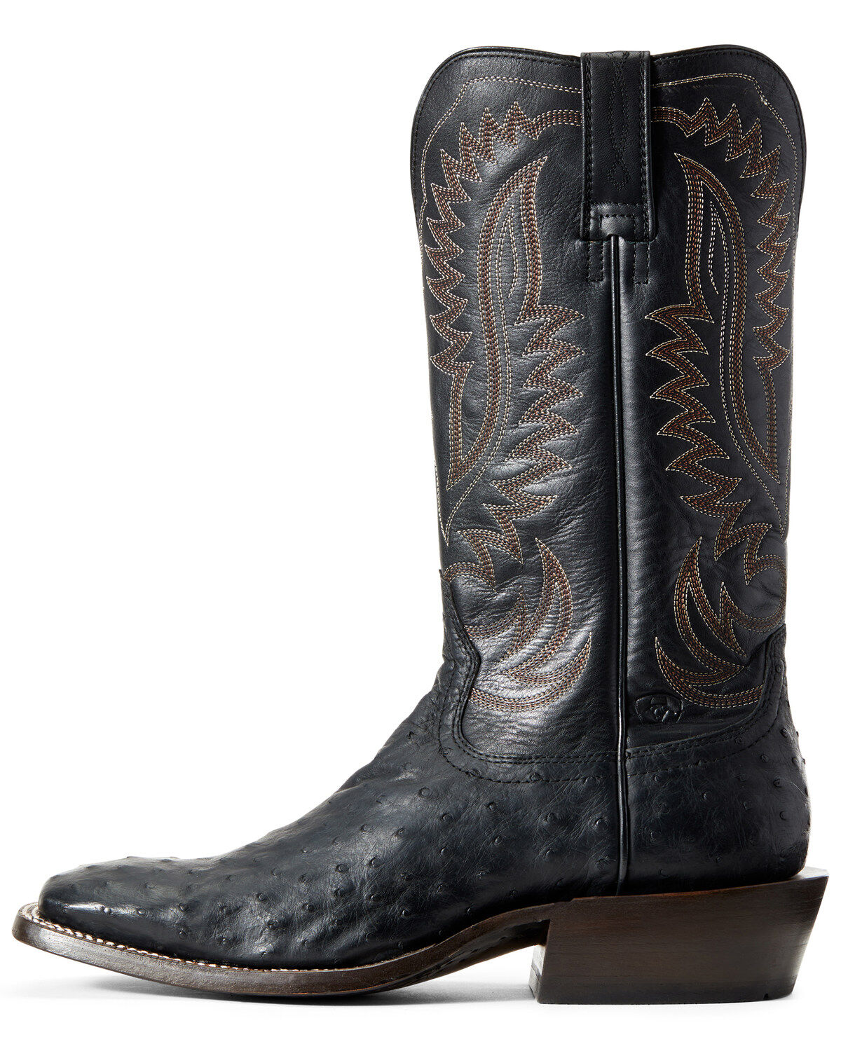black ostrich cowboy boots