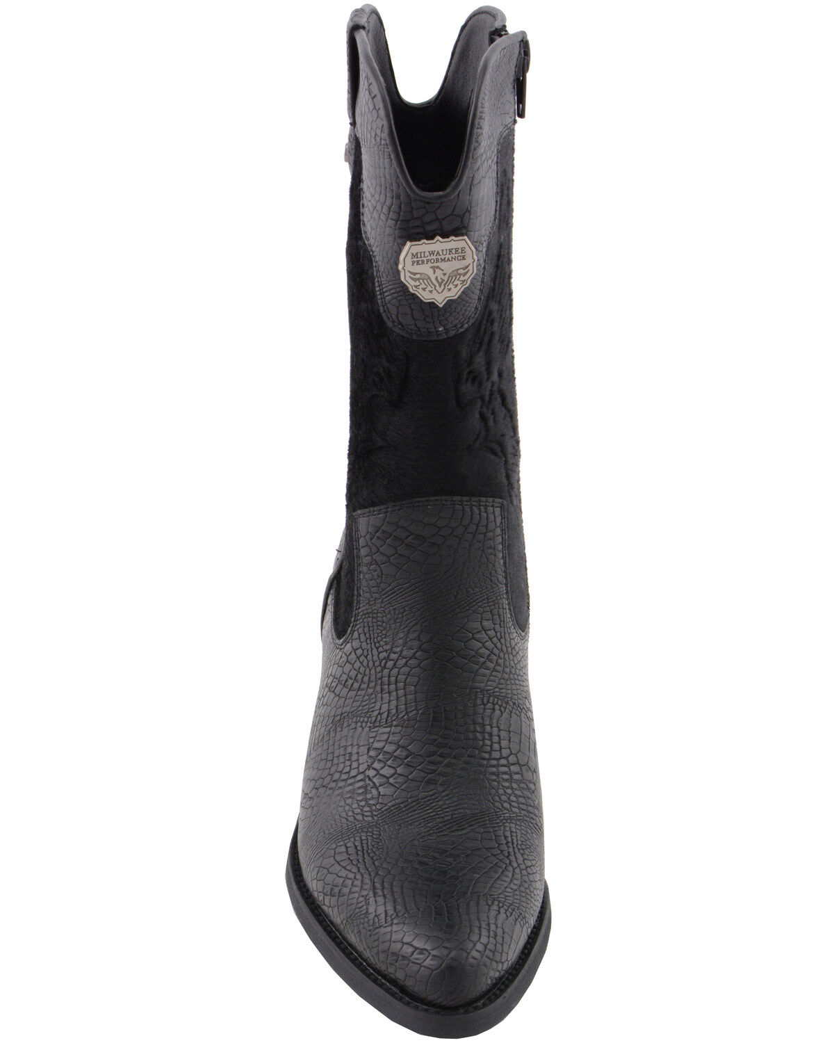 Image #5 - Milwaukee Leather Women's Snake Print Western Boots - Round Toe, Black, hi-res