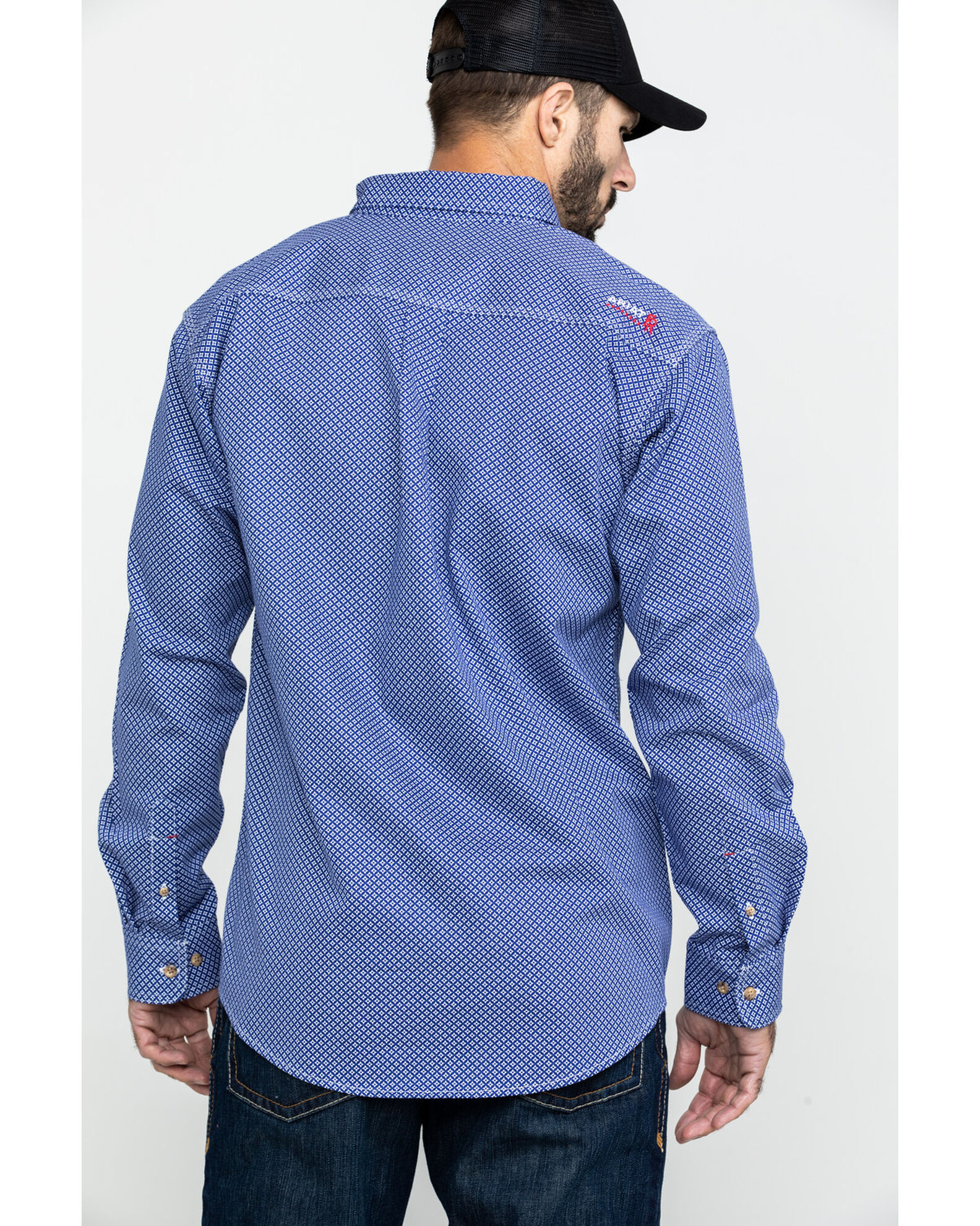 Image #2 - Ariat Men's FR Cobalt Print Liberty Long Sleeve Work Shirt, , hi-res