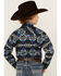 Image #4 - Rock & Roll Denim Boys' Southwestern Print Long Sleeve Stretch Snap Western Shirt, Navy, hi-res