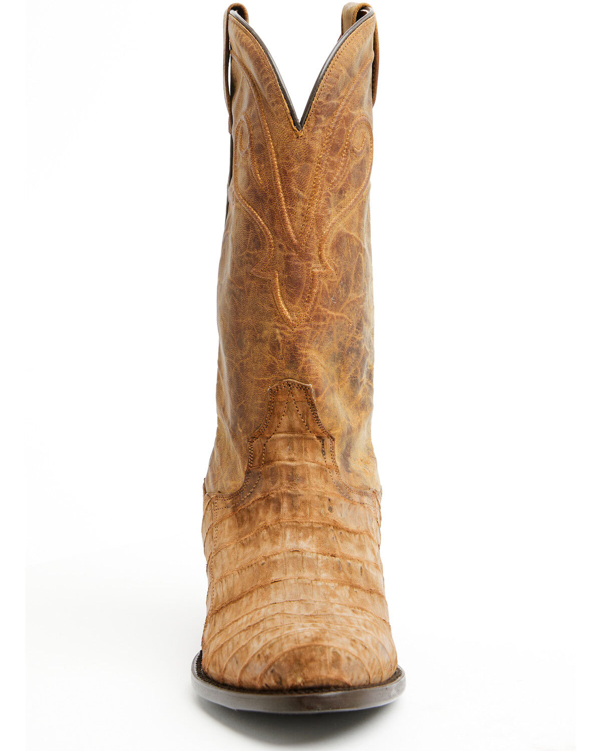 Image #4 - Dan Post Men's Exotic Caiman Makara Tall Western Boots - Round Toe, Brown, hi-res