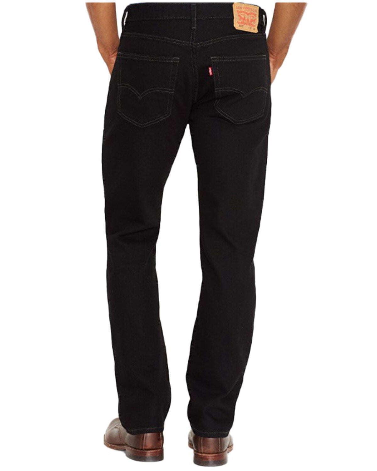 Image #3 - Levi's Men's 505 Prewashed Regular Straight Leg Denim Jeans, Black Out, hi-res