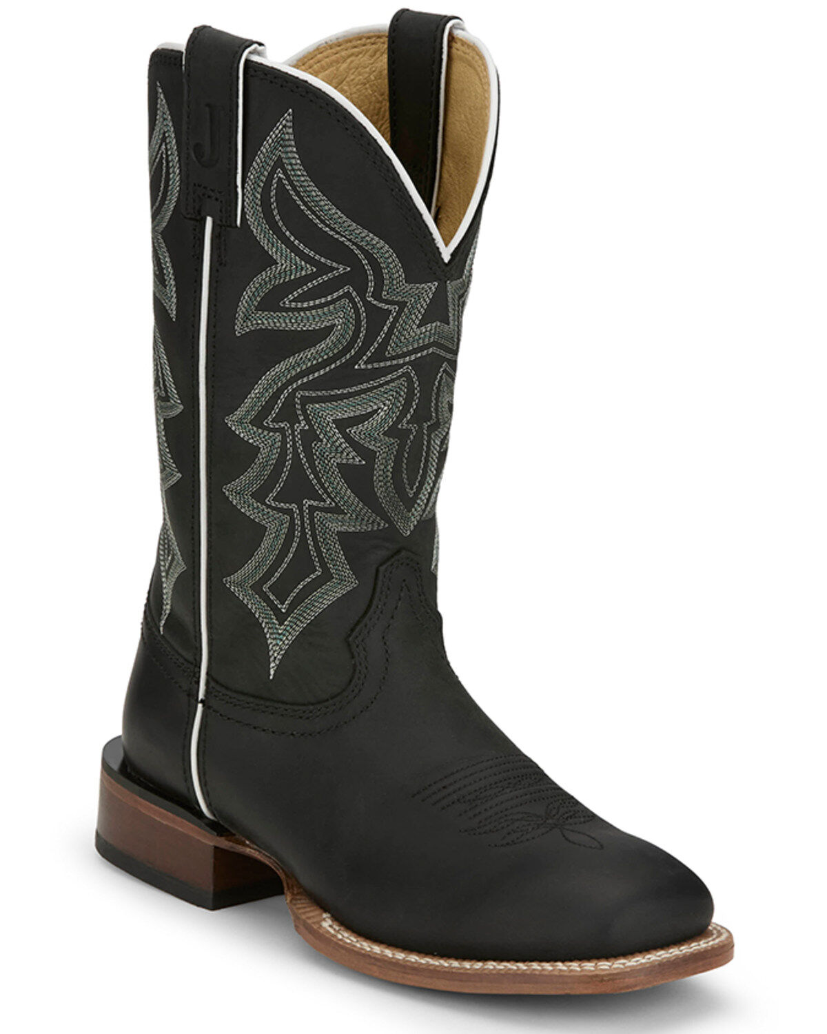 Image #1 - Justin Women's Miss Elle Western Boots - Broad Square Toe, Black, hi-res