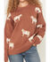 Image #3 - Originality Women's Cow Tunic Sweater, Brown, hi-res