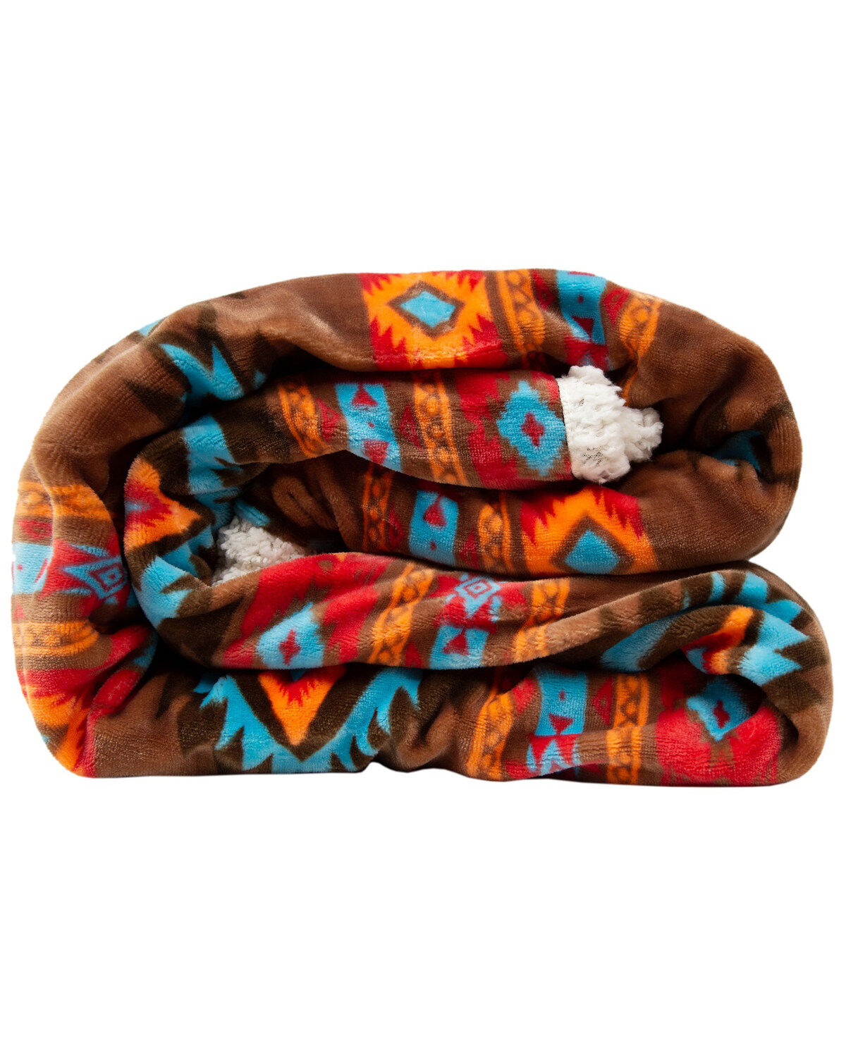 Image #4 - Carstens Home Wrangler Southwest Horizon Rustic Sherpa Fleece Throw Blanket, Turquoise, hi-res