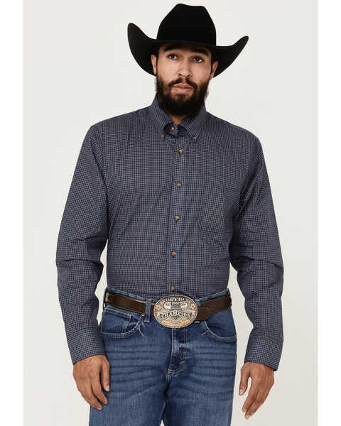 Wrangler Riata Men's Plaid Print Long Sleeve Button-Down Western Shirt , Multi, hi-res