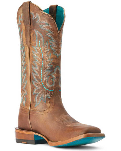 Ariat Women's Frontier Tilly TEK Step Western Boots - Wide Square Toe , Tan, hi-res
