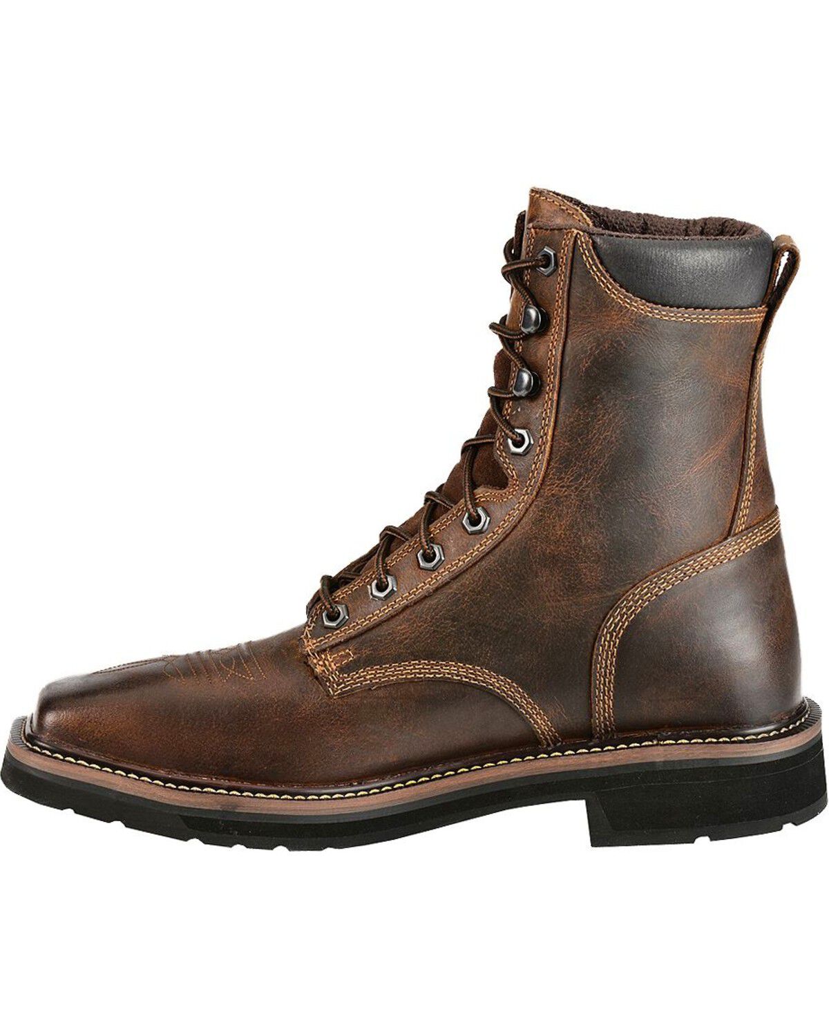 justin stampede lace up boots