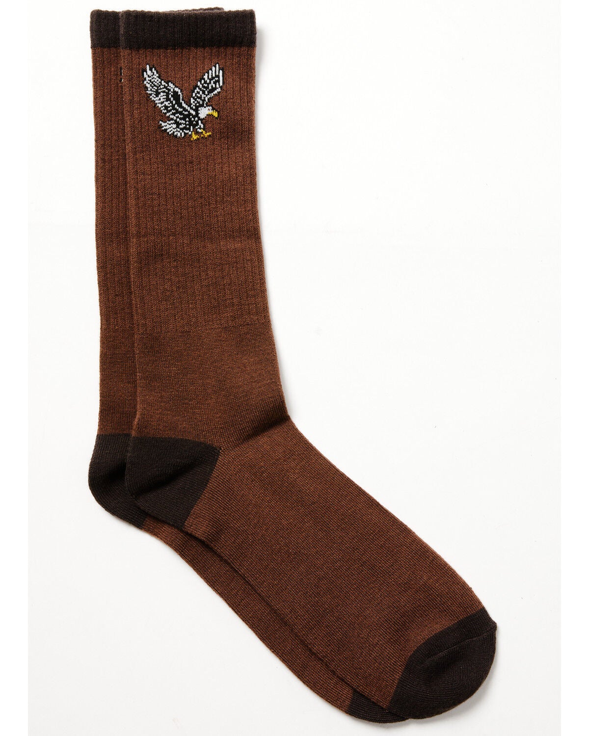 Cody James Men's Austin Eagle Icon Crew Socks, Brown, hi-res