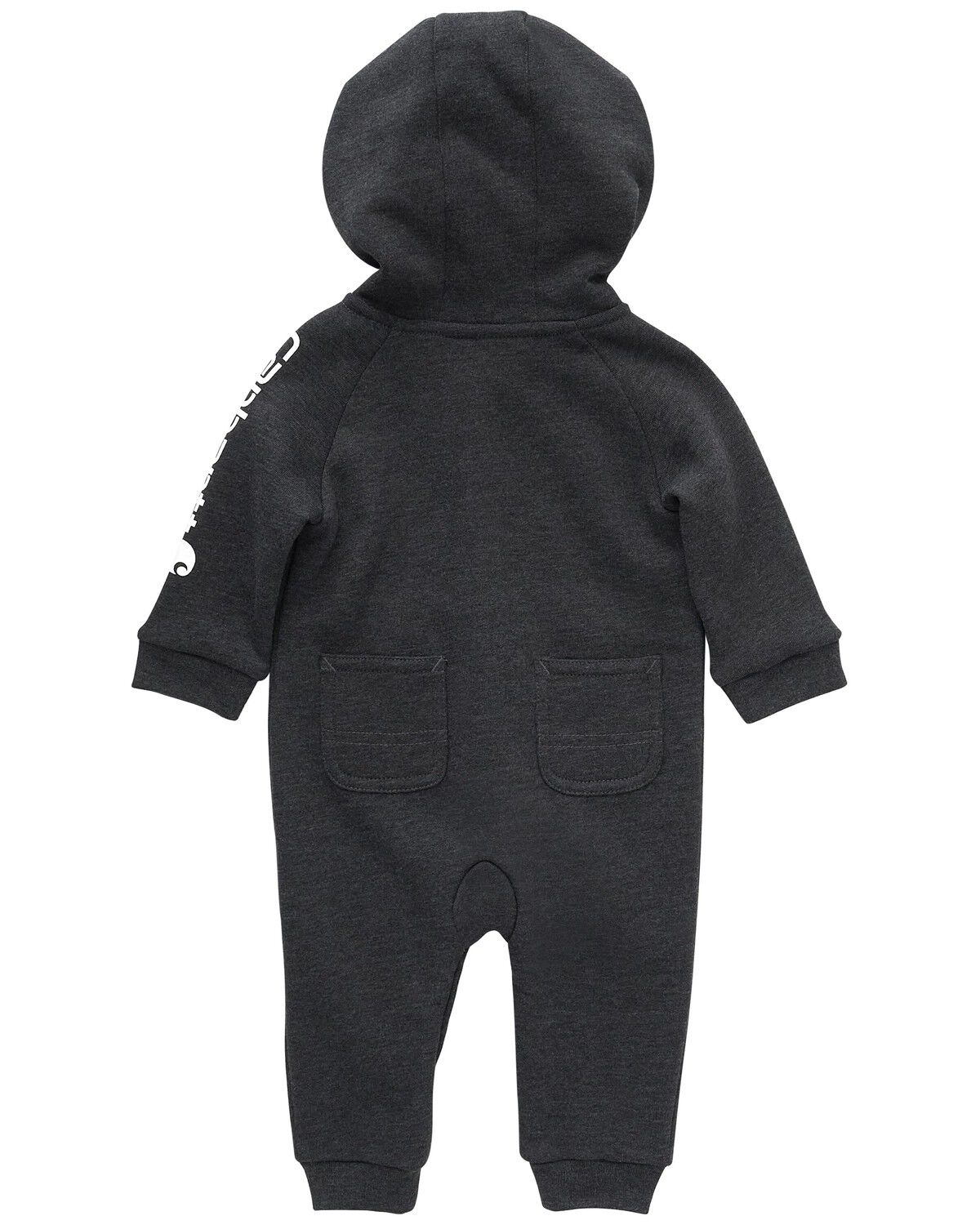 Image #2 - Carhartt Infant Boys' Logo Print Long Sleeve Hooded Zip-Up Onesie, Black, hi-res