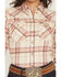 Image #3 - Shyanne Women's Lakecreek Steer Head Plaid Print Long Sleeve Button-Down Flannel Shirt, Dark Pink, hi-res