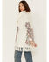 Shyanne Women's Paisley Knit Fringe & Faux Fur Cardigan , Ivory, hi-res