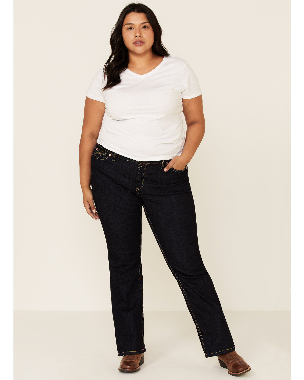 plus size slim bootcut jeans