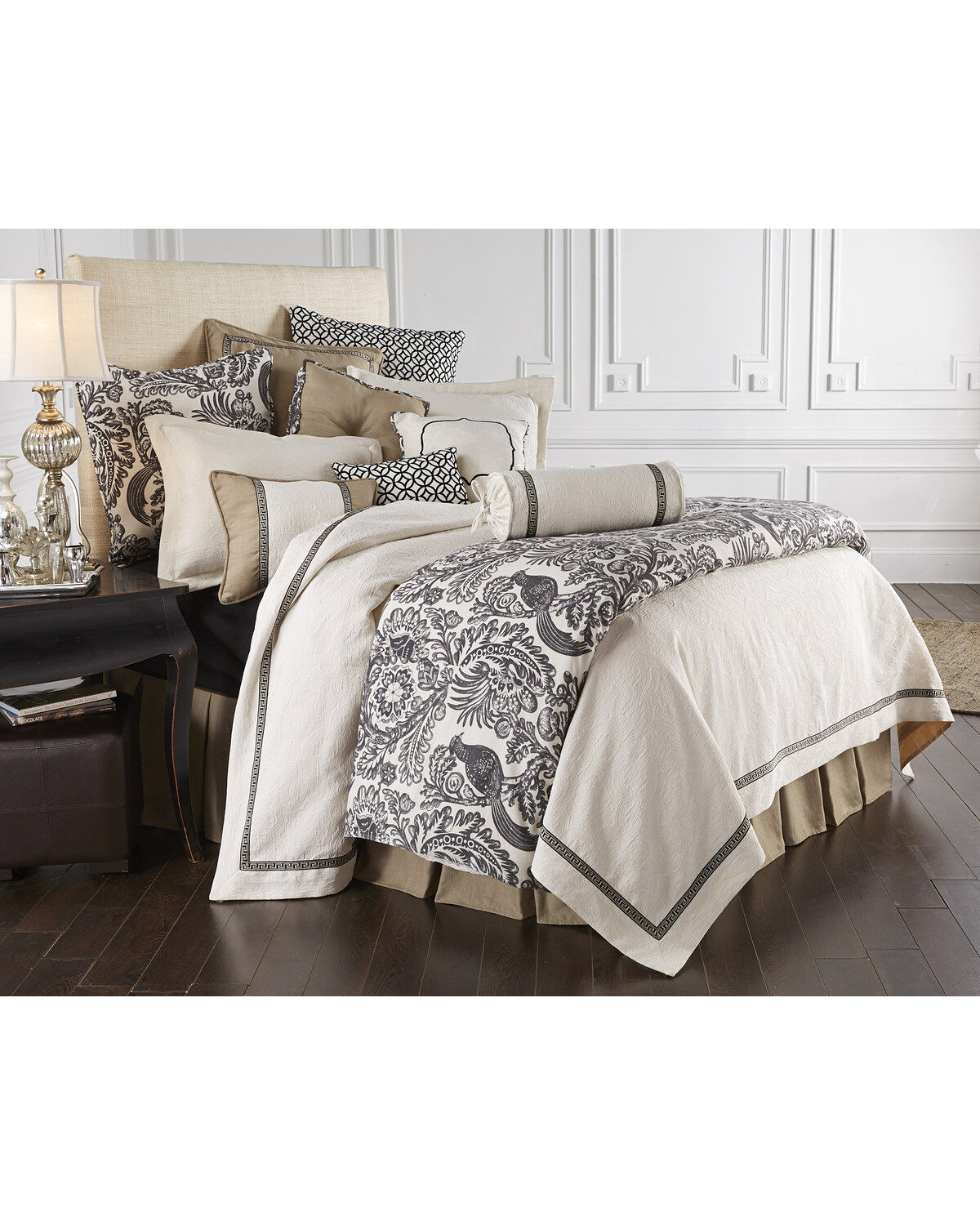 Image #1 - HiEnd Accent Khaki Augusta Four-Piece Bedding Collection, Super Queen, Khaki, hi-res