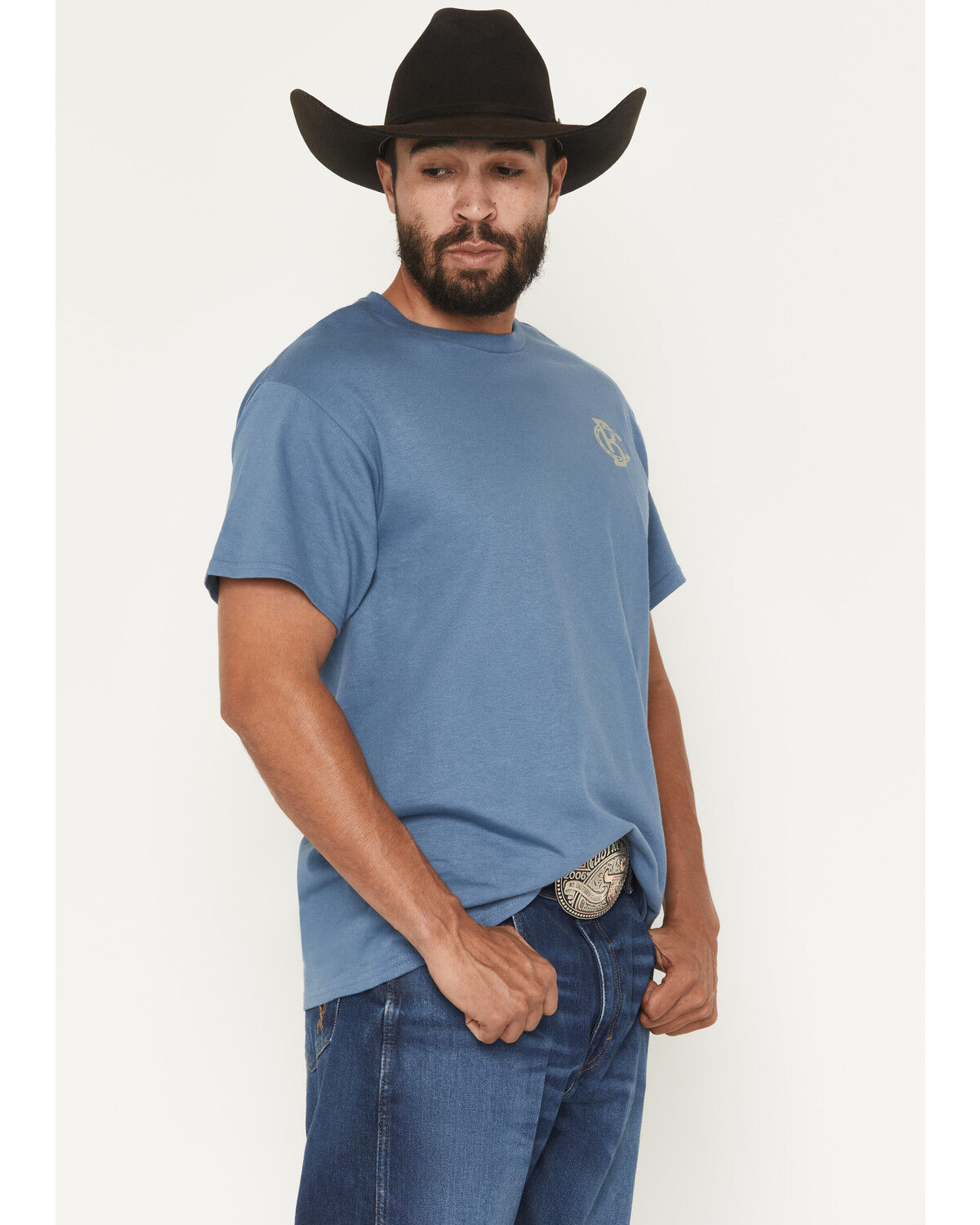 Image #3 - Bucking Chutes Men's Keep On Buckin Short Sleeve Graphic T-Shirt, Blue, hi-res