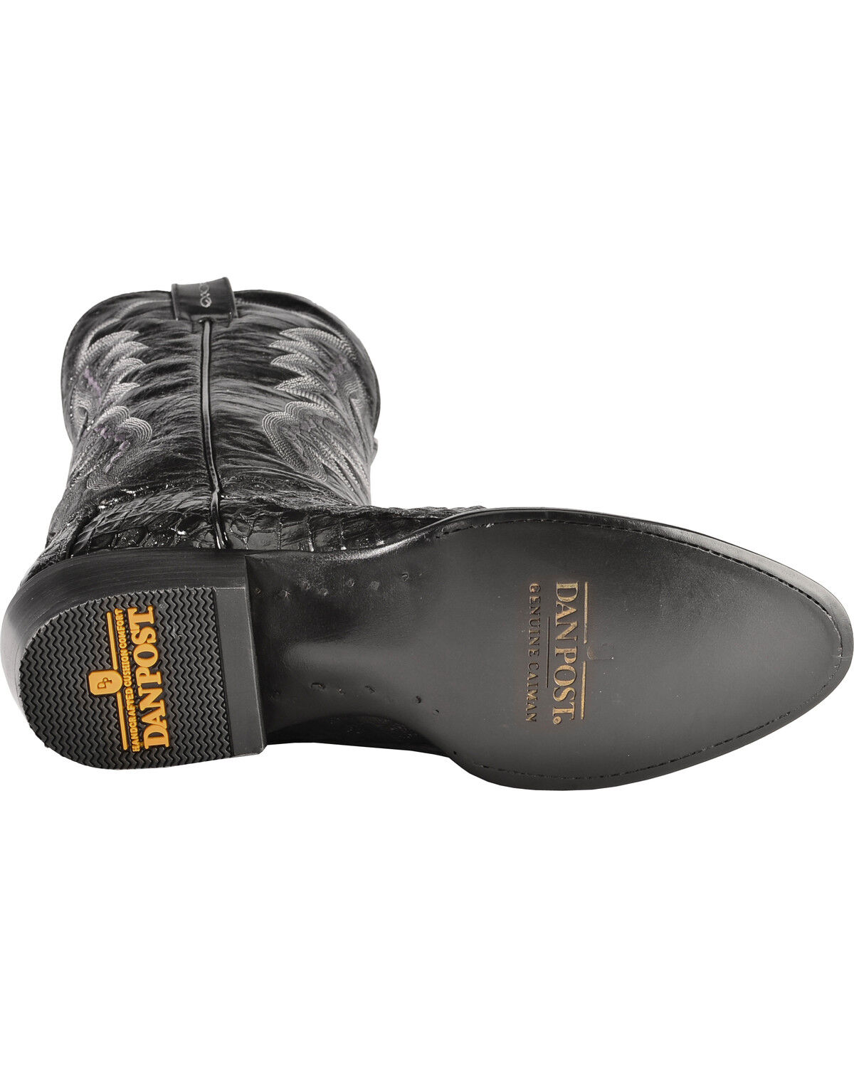 Image #5 - Dan Post Men's Flank Exotic Caiman Western Boots - Round Toe, Black, hi-res
