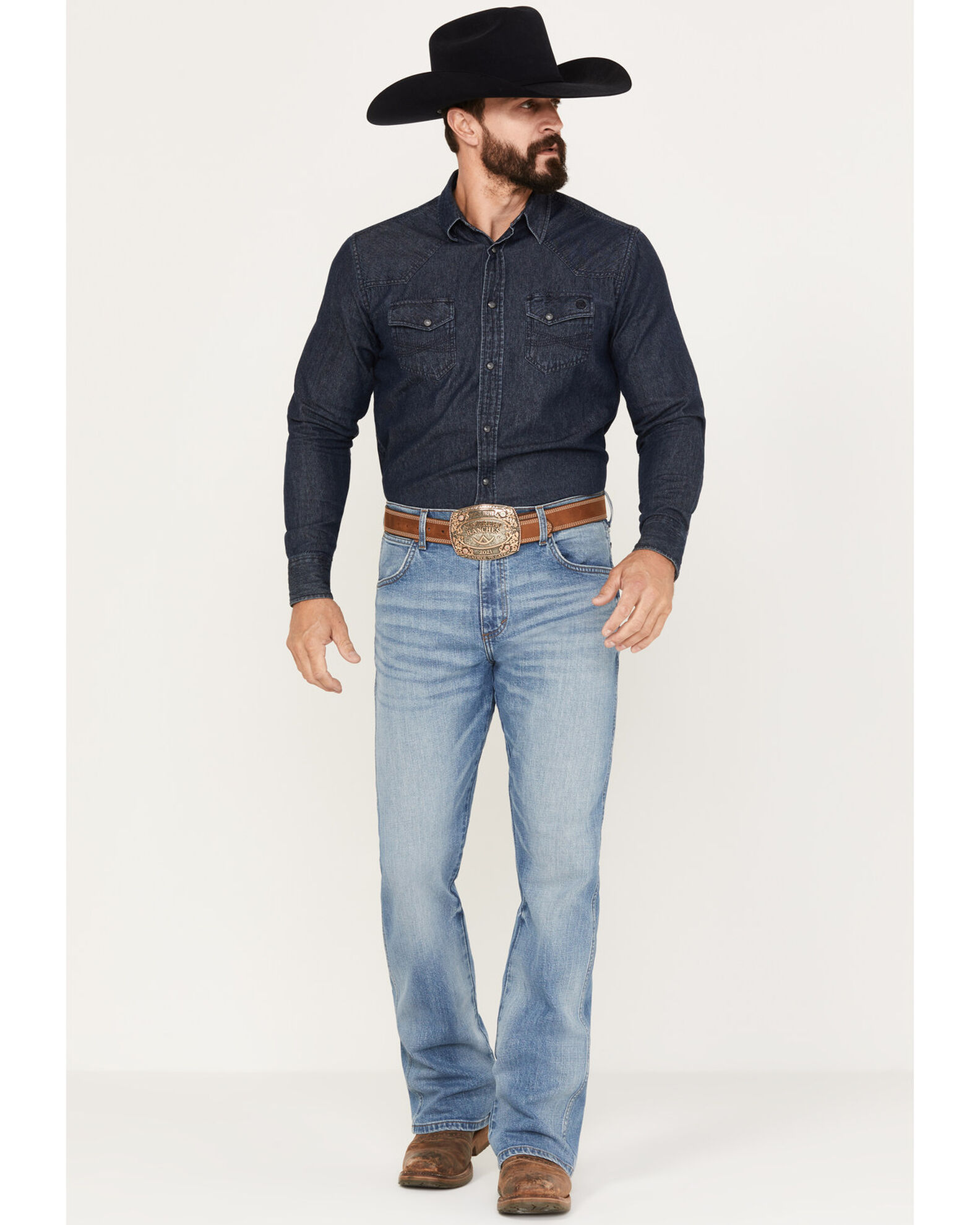 Denim cowboy hot sale boots mens