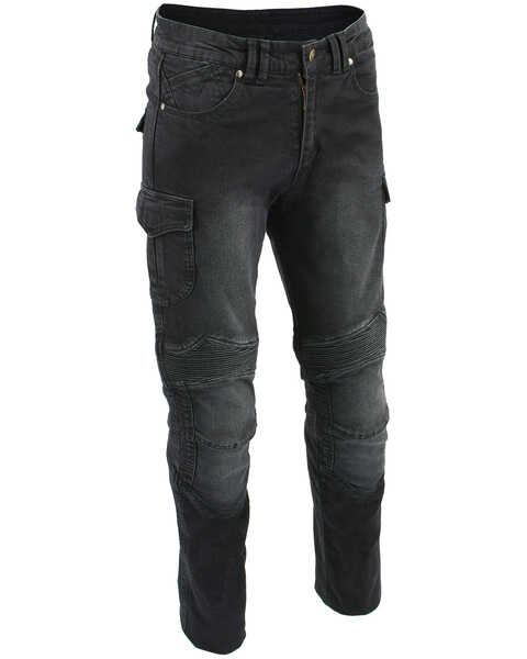 Milwaukee Leather Men's Black 32" Aramid Reinforced Straight Cut Denim Jeans, Black, hi-res