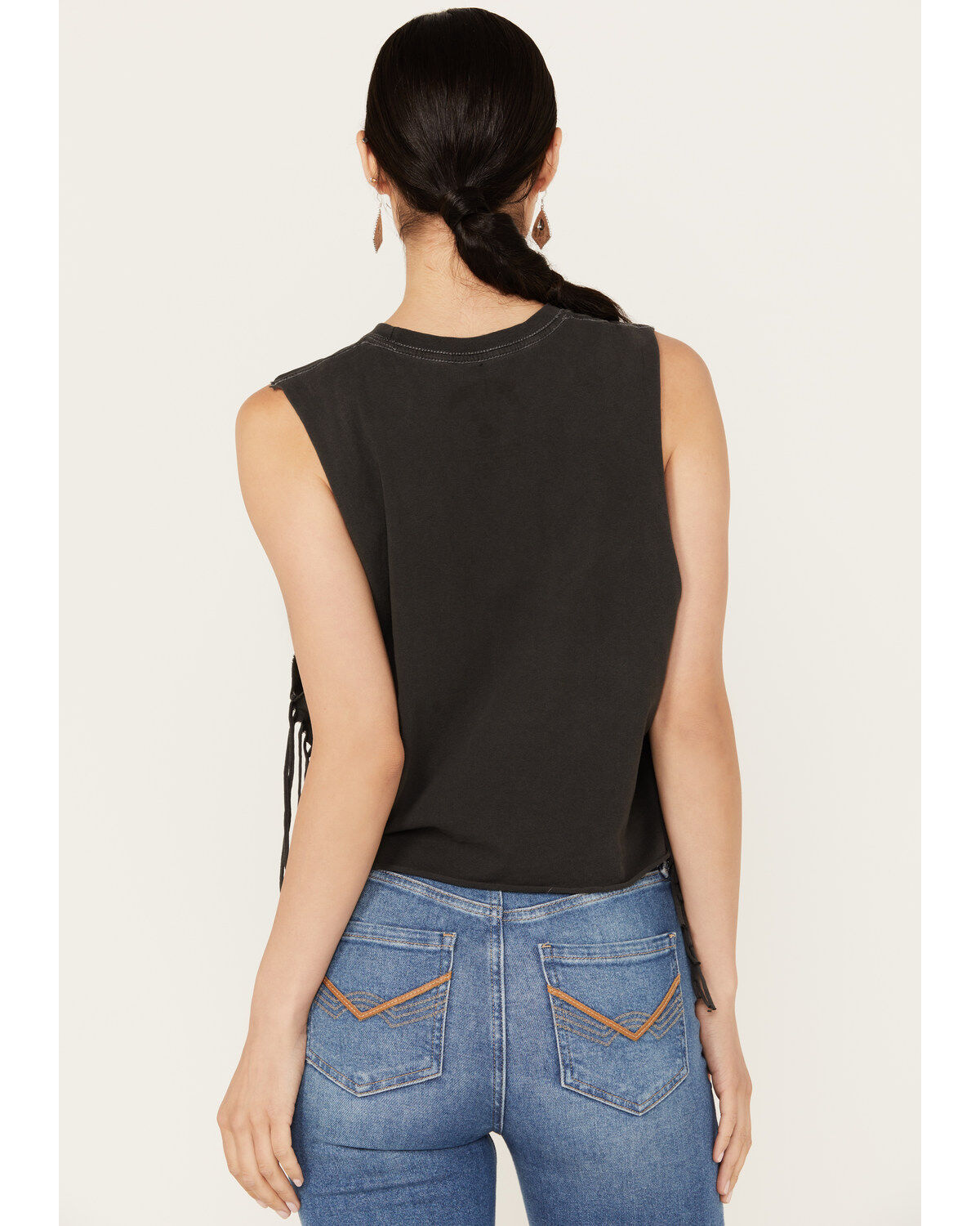 Image #4 - Goodie Two Sleeves Women's Steve Miller Band Fringe Sleeveless Graphic Tee, Black, hi-res
