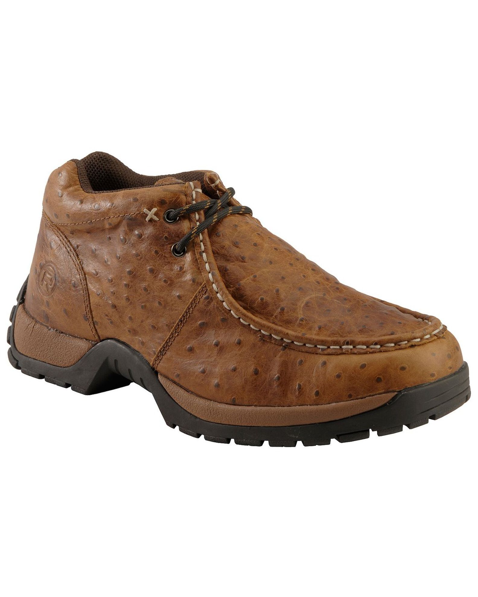 Image #1 - Roper Men's Ostrich Print Chukka Casual Boots, Brown, hi-res