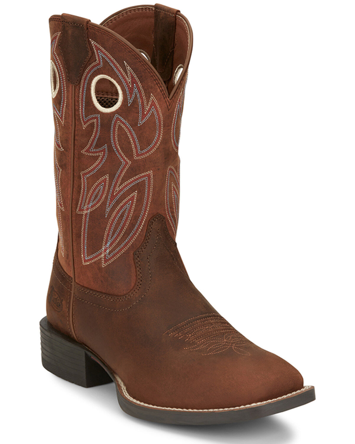 Image #1 - Justin Men's Bowline Western Boots - Broad Square Toe, Brown, hi-res