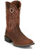 Image #1 - Justin Men's Bowline Western Boots - Broad Square Toe, Brown, hi-res
