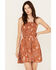 Image #1 - Angie Women's Americana Mini Dress, Brown, hi-res