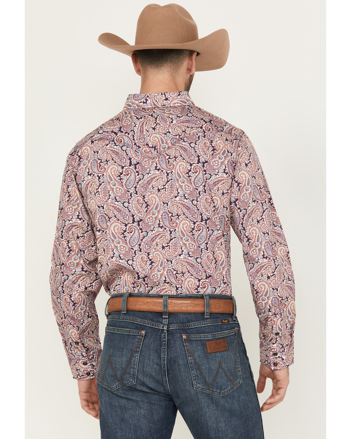 Image #4 - Moonshine Spirit Men's Opre Paisley Print Long Sleeve Snap Western Shirt, Purple, hi-res