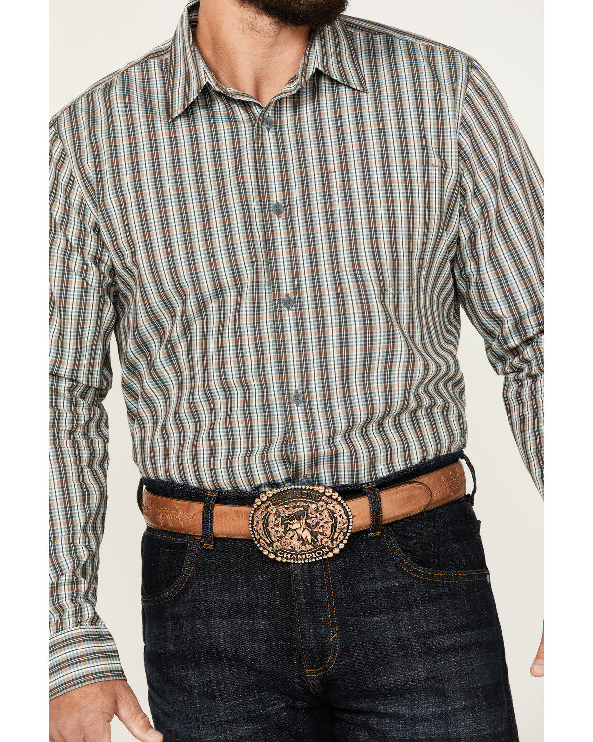 Product Name:  Gibson Trading Co Men's Stadium Plaid Print Long Sleeve Button-Down Shirt