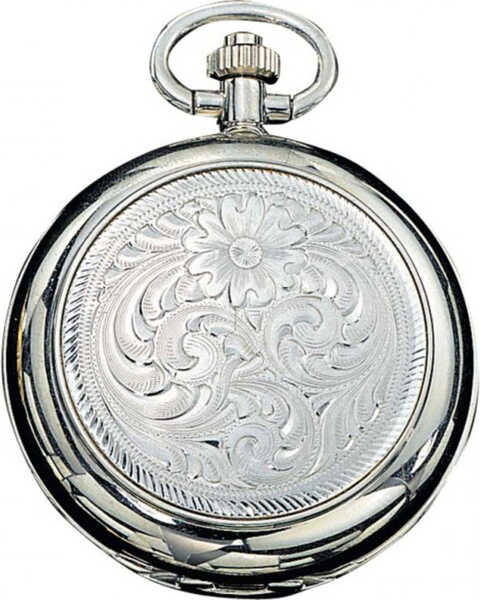 Image #1 - Montana Silversmiths Engraved Western Pocket Watch, No Color, hi-res