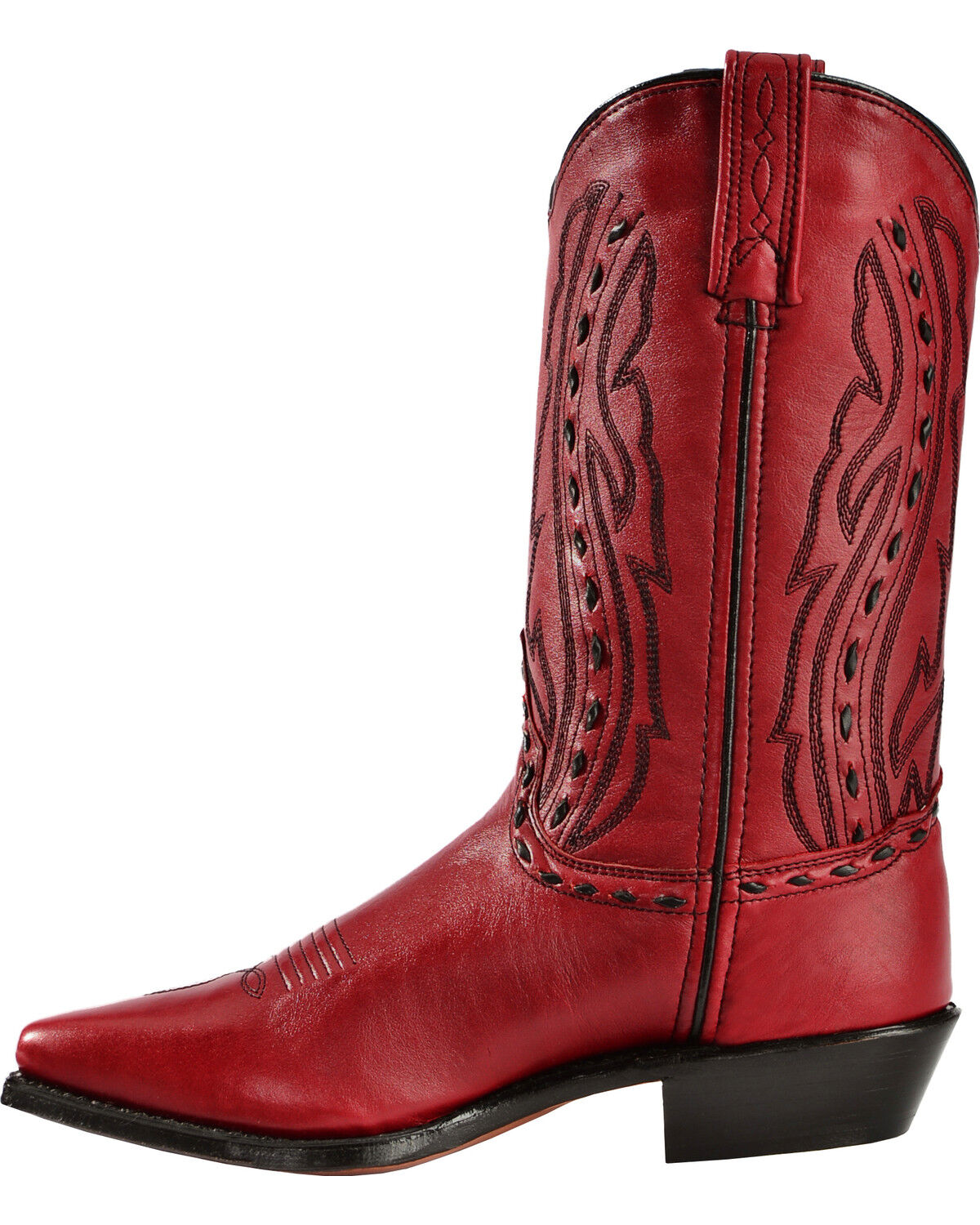 Image #3 - Abilene Women's Whipstitched Western Boots - Snip Toe, Red, hi-res