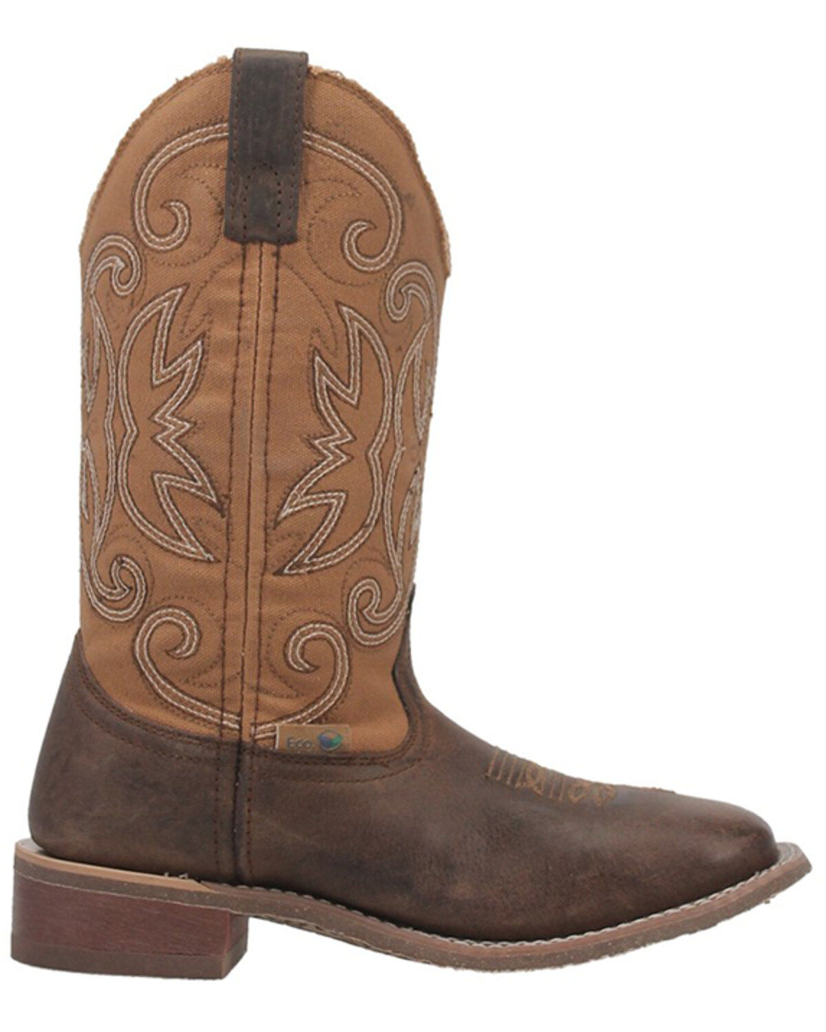 Image #2 - Laredo Women's Caney Western Performance Boots - Broad Square Toe, Honey, hi-res