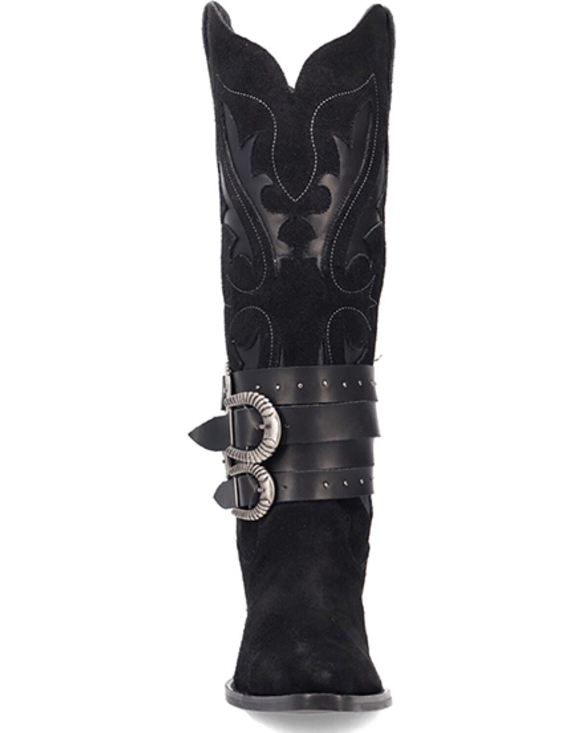 Image #4 - Dingo Women's Buck Wild Suede Tall Western Boots - Round Toe, Black, hi-res