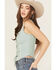 Image #2 - Rock & Roll Denim Women's Embroidered Tank Top, Teal, hi-res