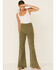 Lee Women's Olive Corduroy High Rise Flare Jeans , Olive, hi-res