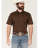 Image #1 - Gibson Trading Co Men's Solid Short Sleeve Snap Western Shirt - Tall, Dark Brown, hi-res