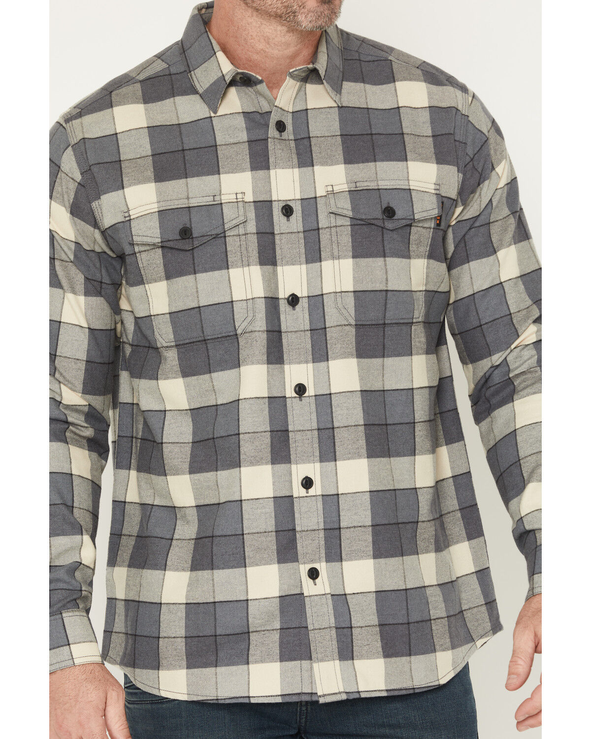 Image #3 - Hawx Men's Buffalo Plaid Print Long Sleeve Button-Down Flannel Shirt, Charcoal, hi-res
